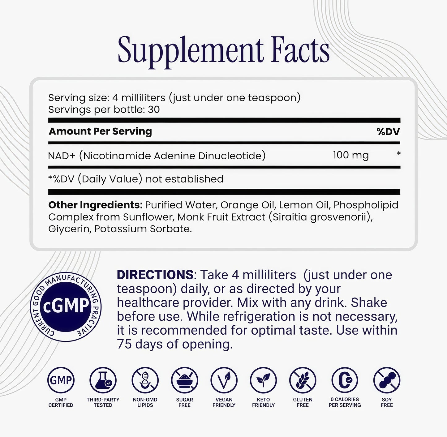 Rho Nutrition Liposomal NAD+-LiquidSupplement Designed to Help supportAbsorption-Active