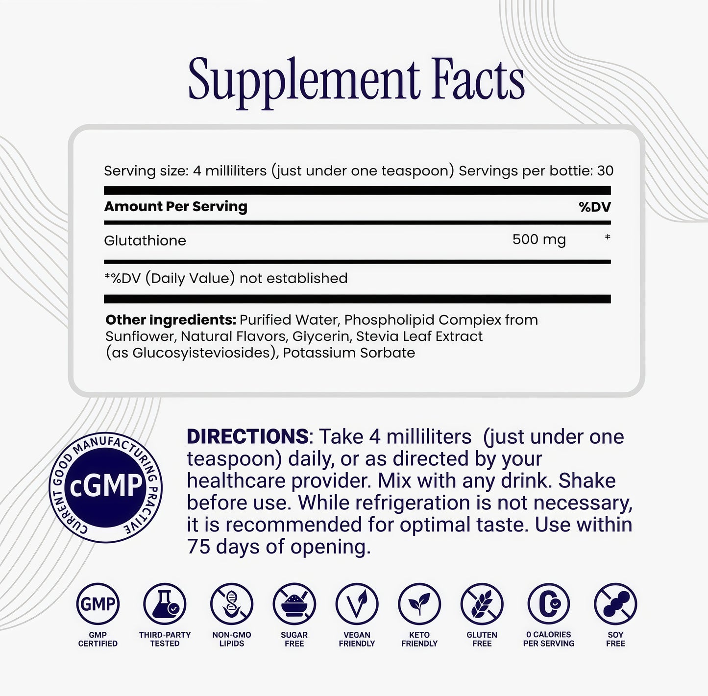 Rho Nutrition Liposomal Glutathione -Uitra High Absorption LiquidGlutathione Supplement -S